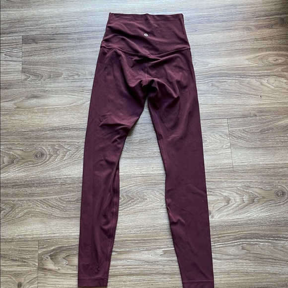 Lululemon Athletica High-Waisted Burgundy Leggins Size: 4 - Picture 5 of 10